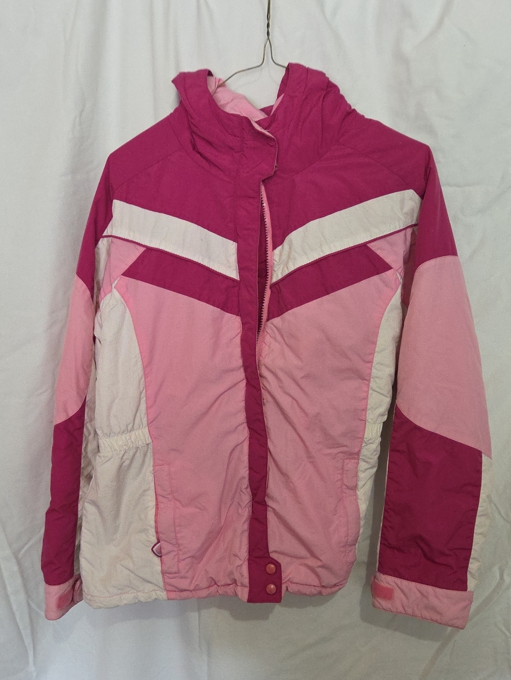 Athletech Pink & Light Pink Colorblock Kids Puffer Jacket